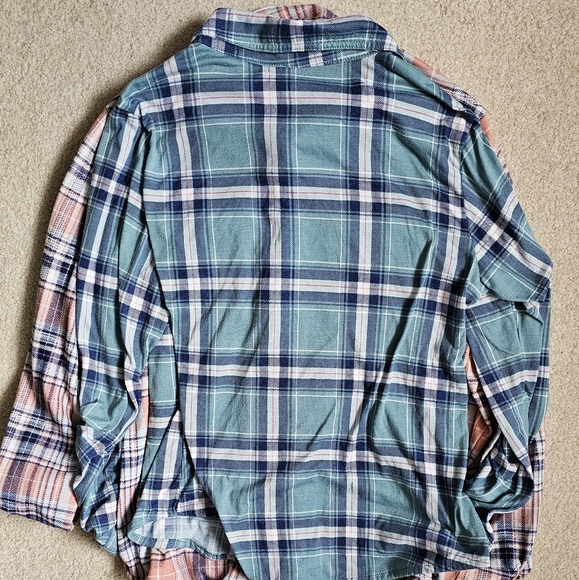 Girl's plaid fall button up shirt bundle, roll tab sleeves, Little Girl autumn - Picture 2 of 13